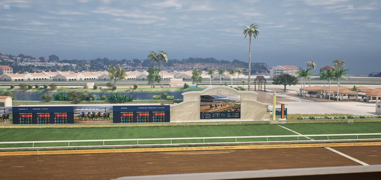 Del Mar Thoroughbred Club - Section Stretch Run Box 20 L Lvl 4 Seat View