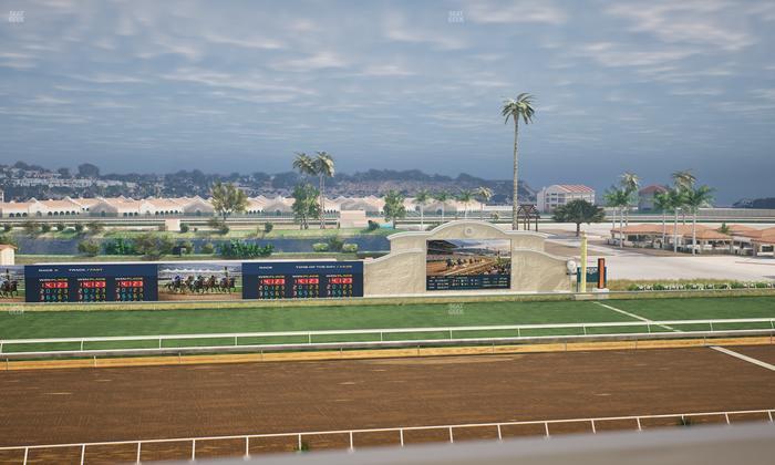 Del Mar Thoroughbred Club - Section Stretch Run Box 22 J Lvl 4 Seat View