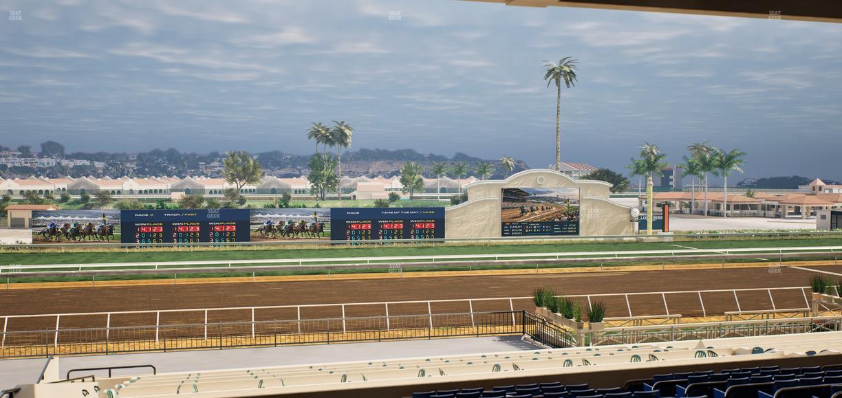 Del Mar Thoroughbred Club - Section Stretch Run Box 23 G Lvl 3 Seat View