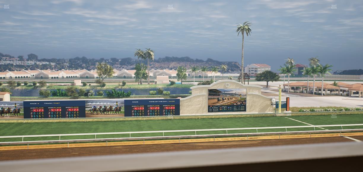 Del Mar Thoroughbred Club - Section Stretch Run Box 24 J Lvl 4 Seat View