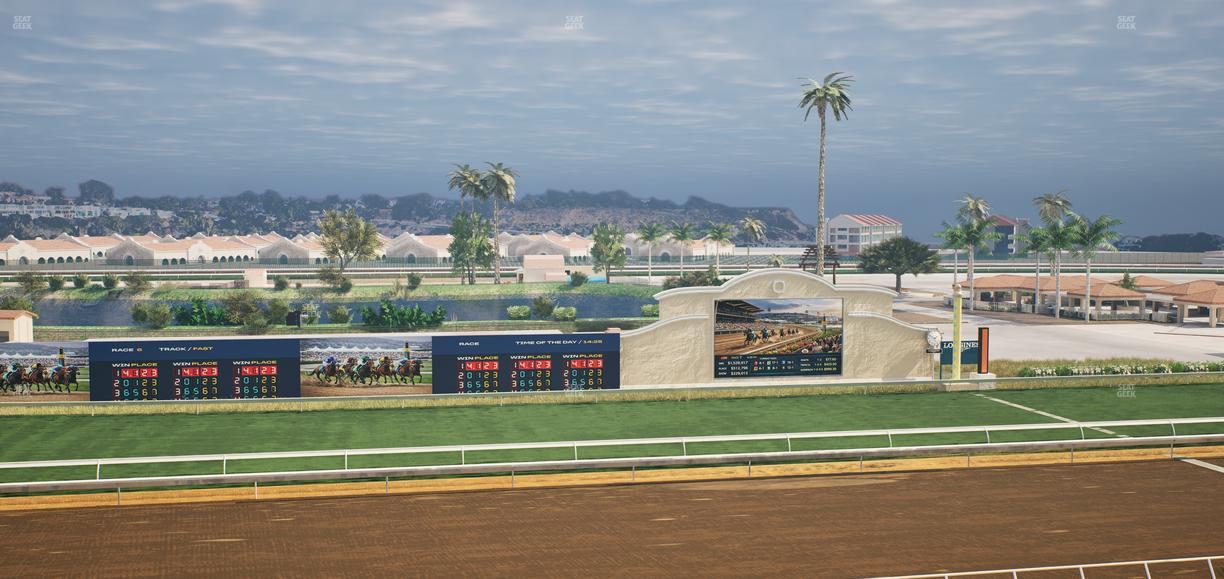 Del Mar Thoroughbred Club - Section Stretch Run Box 25 J Lvl 4 Seat View