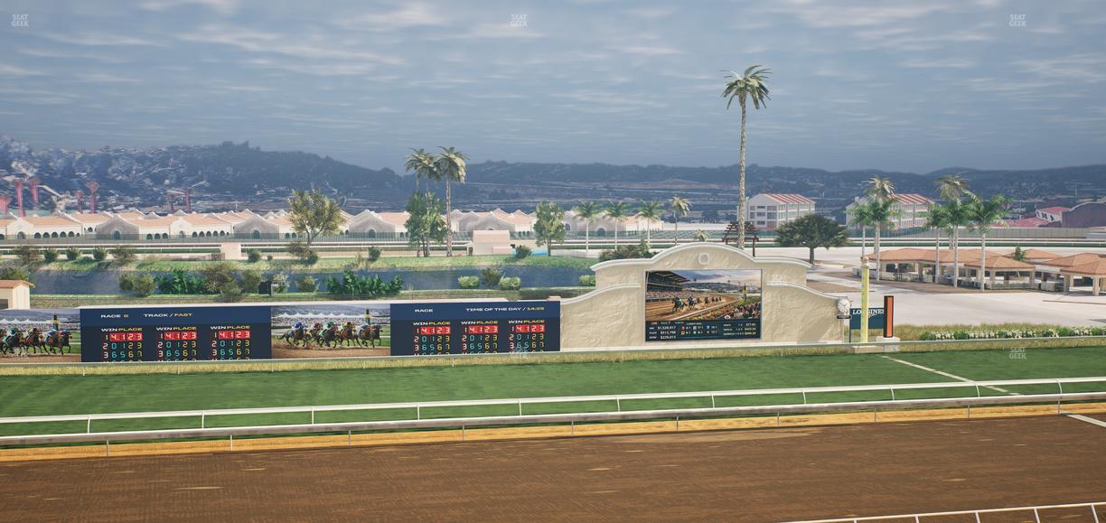 Del Mar Thoroughbred Club - Section Stretch Run Box 25 J Lvl 4 Seat View