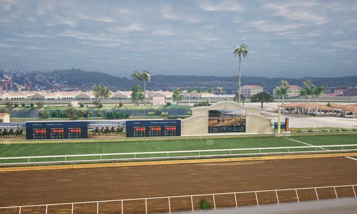 Del Mar Thoroughbred Club - Section Stretch Run Box 25 J Lvl 4 Seat View