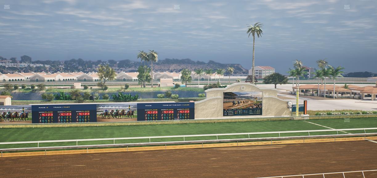 Del Mar Thoroughbred Club - Section Stretch Run Box 26 J Lvl 4 Seat View
