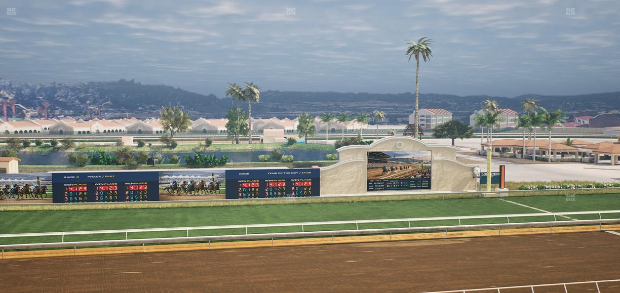 Del Mar Thoroughbred Club - Section Stretch Run Box 26 J Lvl 4 Seat View