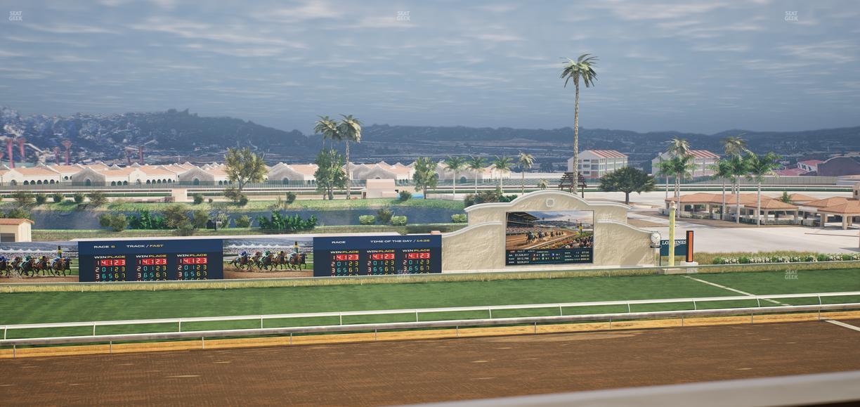 Del Mar Thoroughbred Club - Section Stretch Run Box 26 K Lvl 4 Seat View
