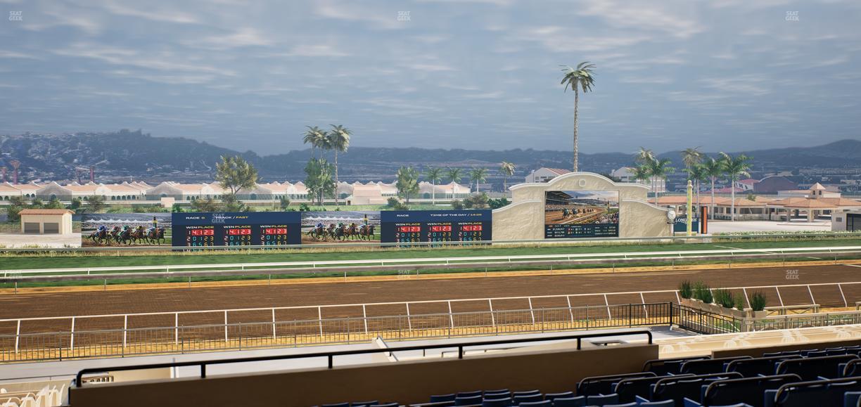 Del Mar Thoroughbred Club - Section Stretch Run Box 28 F Lvl 3 Seat View