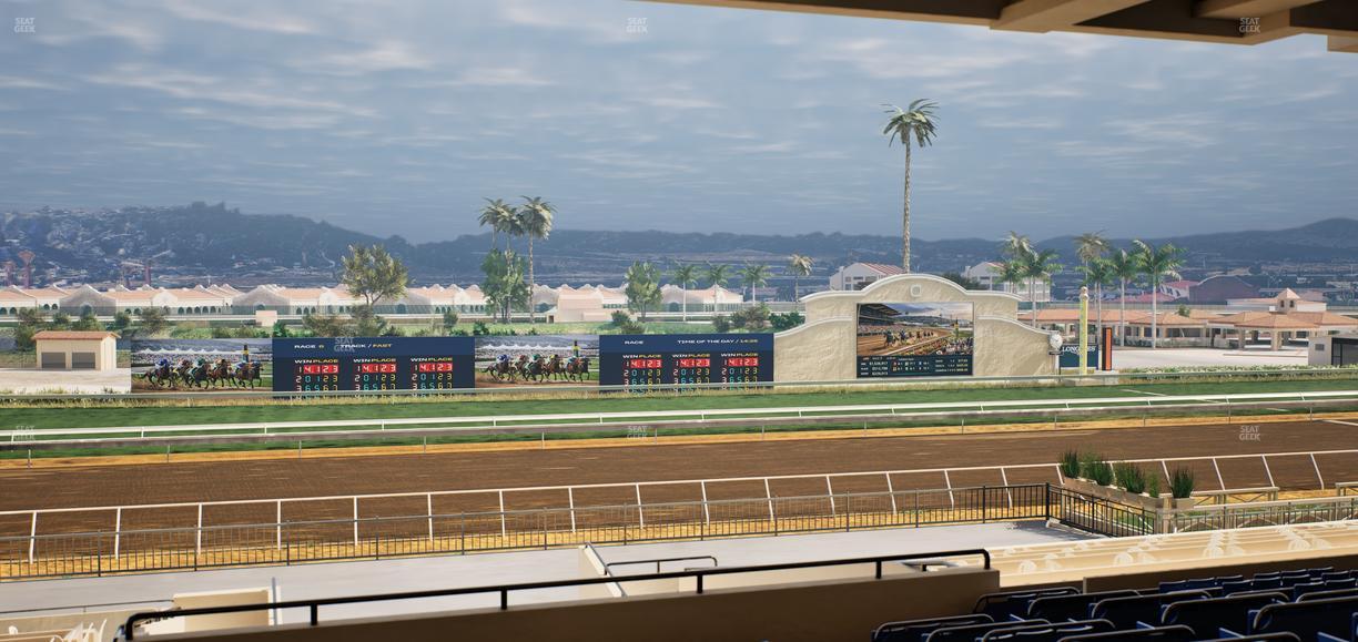 Del Mar Thoroughbred Club - Section Stretch Run Box 28 G Lvl 3 Seat View