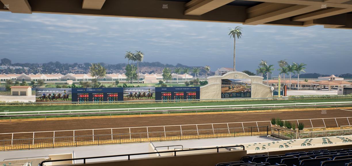 Del Mar Thoroughbred Club - Section Stretch Run Box 28 H Lvl 3 Seat View