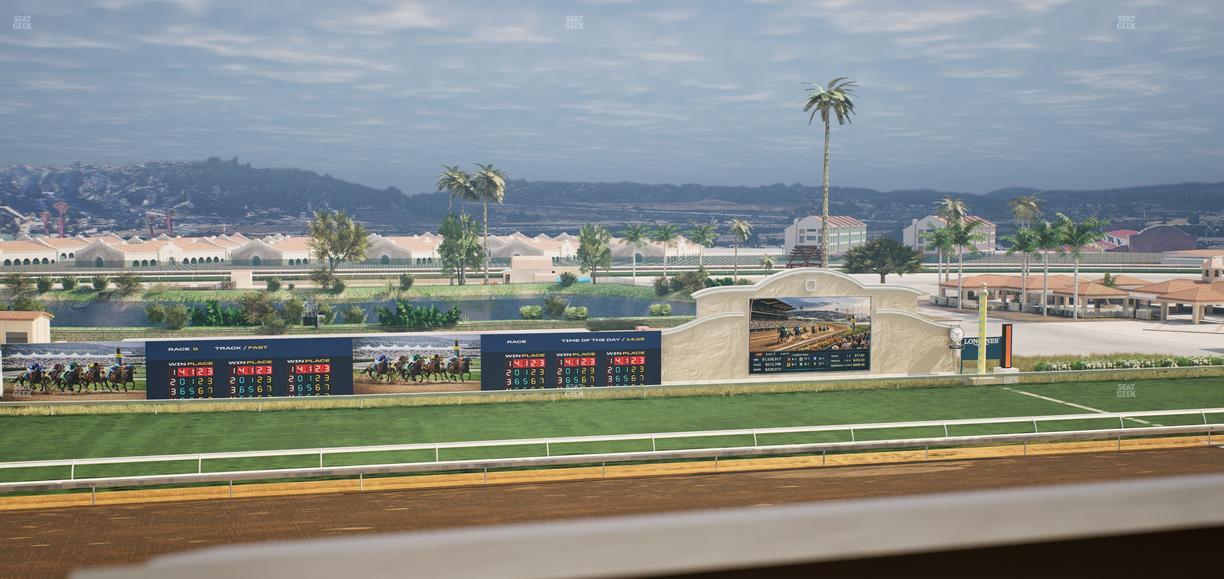 Del Mar Thoroughbred Club - Section Stretch Run Box 28 J Lvl 4 Seat View