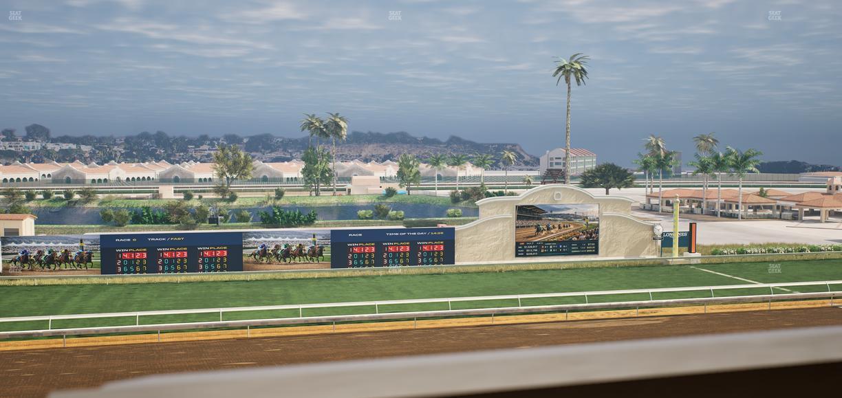 Del Mar Thoroughbred Club - Section Stretch Run Box 28 J Lvl 4 Seat View