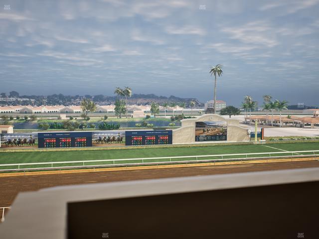 Del Mar Thoroughbred Club - Section Stretch Run Box 28 J Lvl 4 Seat View