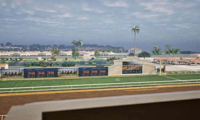 Del Mar Thoroughbred Club - Section Stretch Run Box 28 J Lvl 4 Seat View