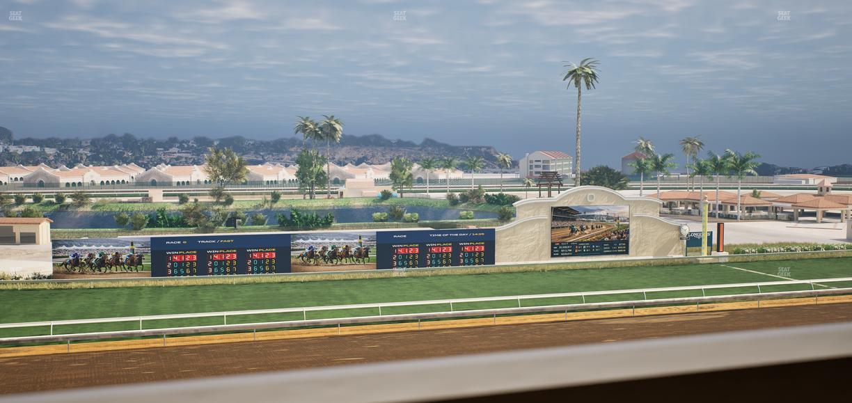 Del Mar Thoroughbred Club - Section Stretch Run Box 32 J Lvl 4 Seat View