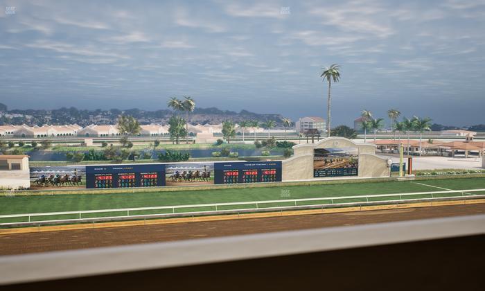 Del Mar Thoroughbred Club - Section Stretch Run Box 32 J Lvl 4 Seat View