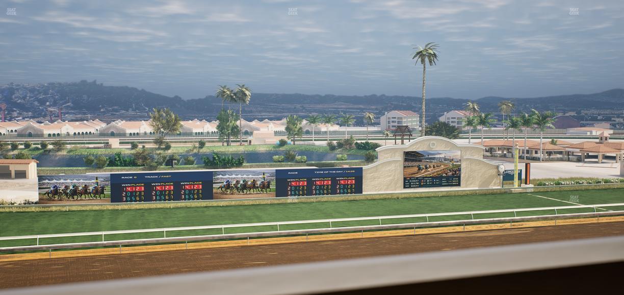 Del Mar Thoroughbred Club - Section Stretch Run Box 32 J Lvl 4 Seat View