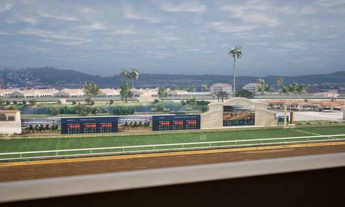 Del Mar Thoroughbred Club - Section Stretch Run Box 32 J Lvl 4 Seat View