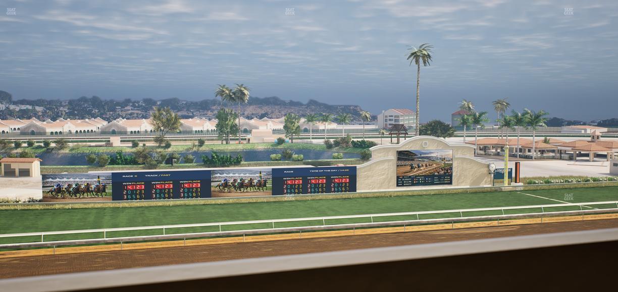 Del Mar Thoroughbred Club - Section Stretch Run Box 32 K Lvl 4 Seat View