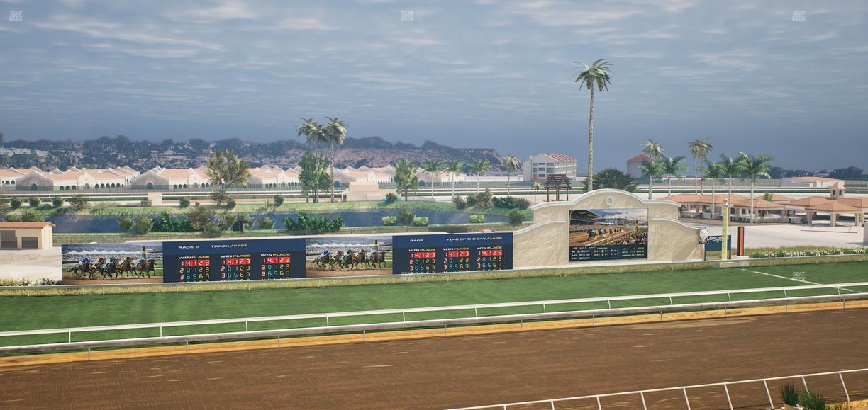 Del Mar Thoroughbred Club - Section Stretch Run Box 33 J Lvl 4 Seat View