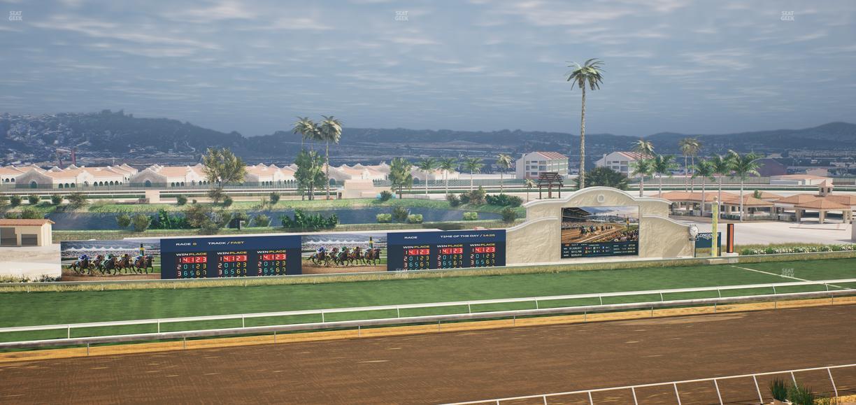 Del Mar Thoroughbred Club - Section Stretch Run Box 33 J Lvl 4 Seat View