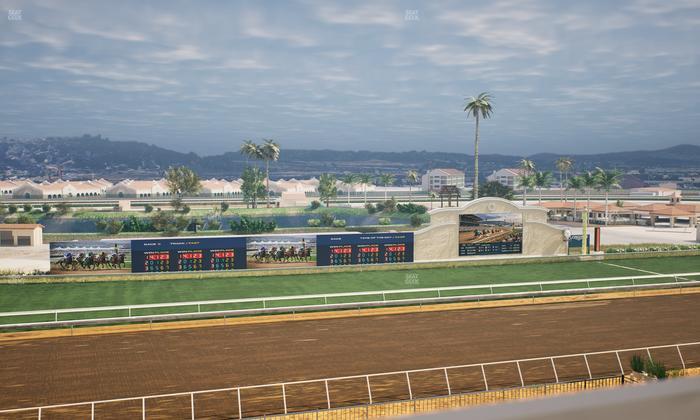 Del Mar Thoroughbred Club - Section Stretch Run Box 33 J Lvl 4 Seat View