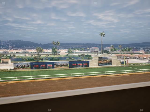 Del Mar Thoroughbred Club - Section Stretch Run Box 34 K Lvl 4 Seat View