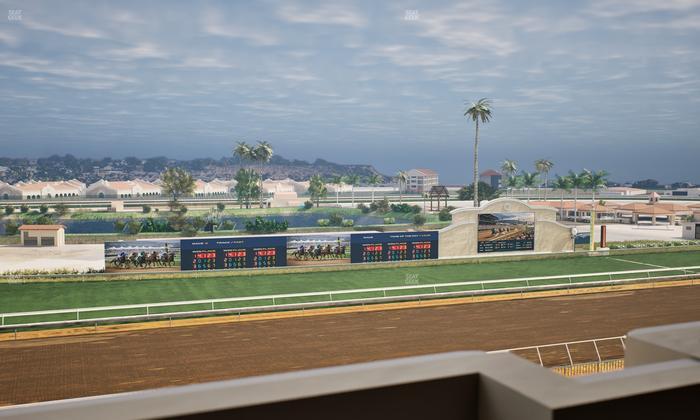 Del Mar Thoroughbred Club - Section Stretch Run Box 38 K Lvl 4 Seat View