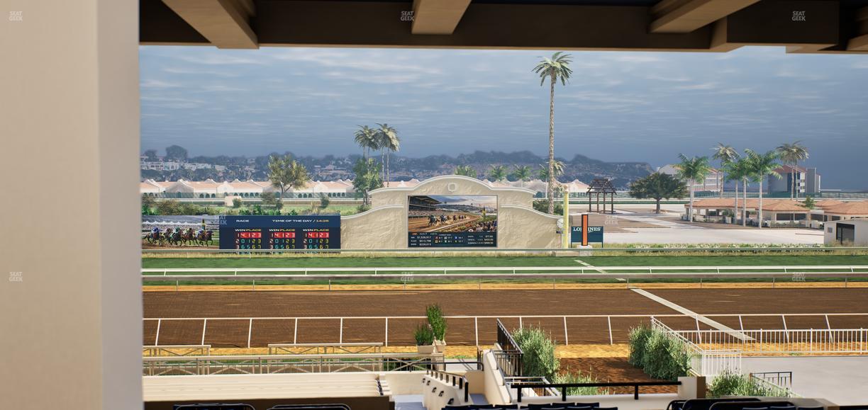 Del Mar Thoroughbred Club - Section Stretch Run Box 8 H Lvl 3 Seat View