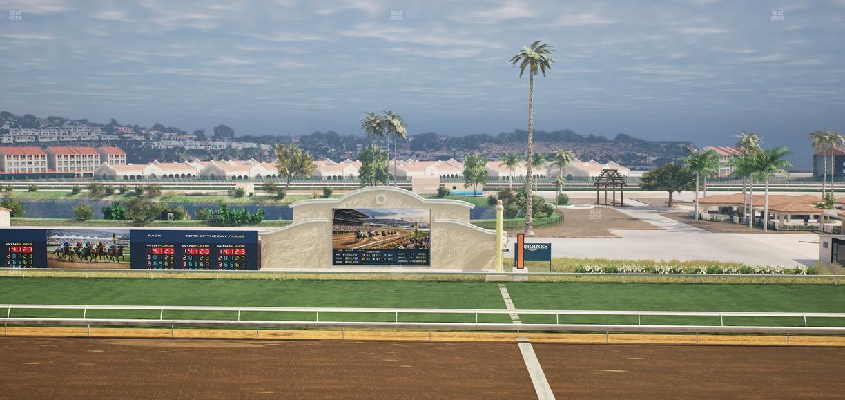 Del Mar Thoroughbred Club - Section Stretch Run Box 9 J Lvl 4 Seat View