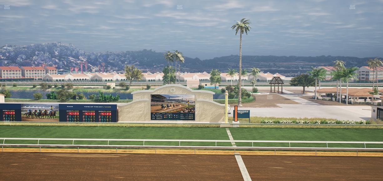 Del Mar Thoroughbred Club - Section Stretch Run Box 9 J Lvl 4 Seat View