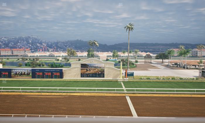 Del Mar Thoroughbred Club - Section Stretch Run Box 9 J Lvl 4 Seat View