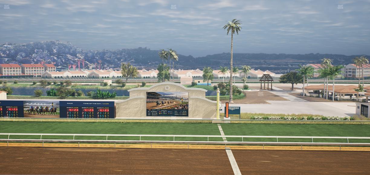 Del Mar Thoroughbred Club - Section Stretch Run Box 9 K Lvl 4 Seat View