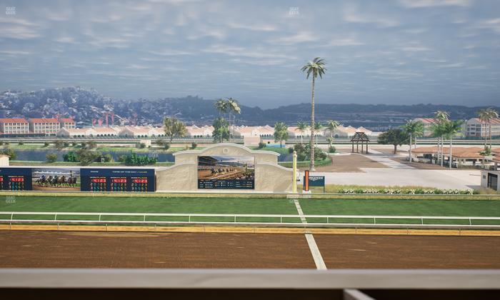 Del Mar Thoroughbred Club - Section Stretch Run Box 9 K Lvl 4 Seat View