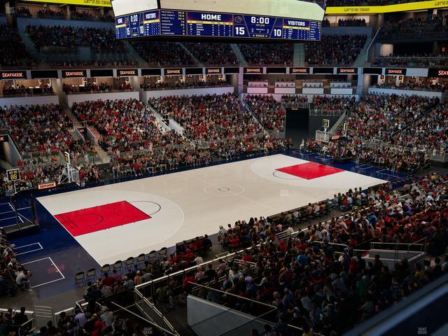 Official view from Section 107 at Gainbridge Fieldhouse