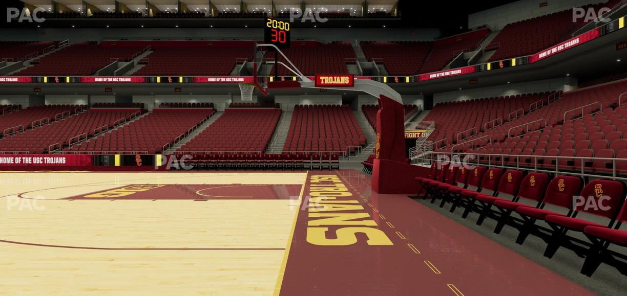 Galen Center - Section Courtside West Seat View