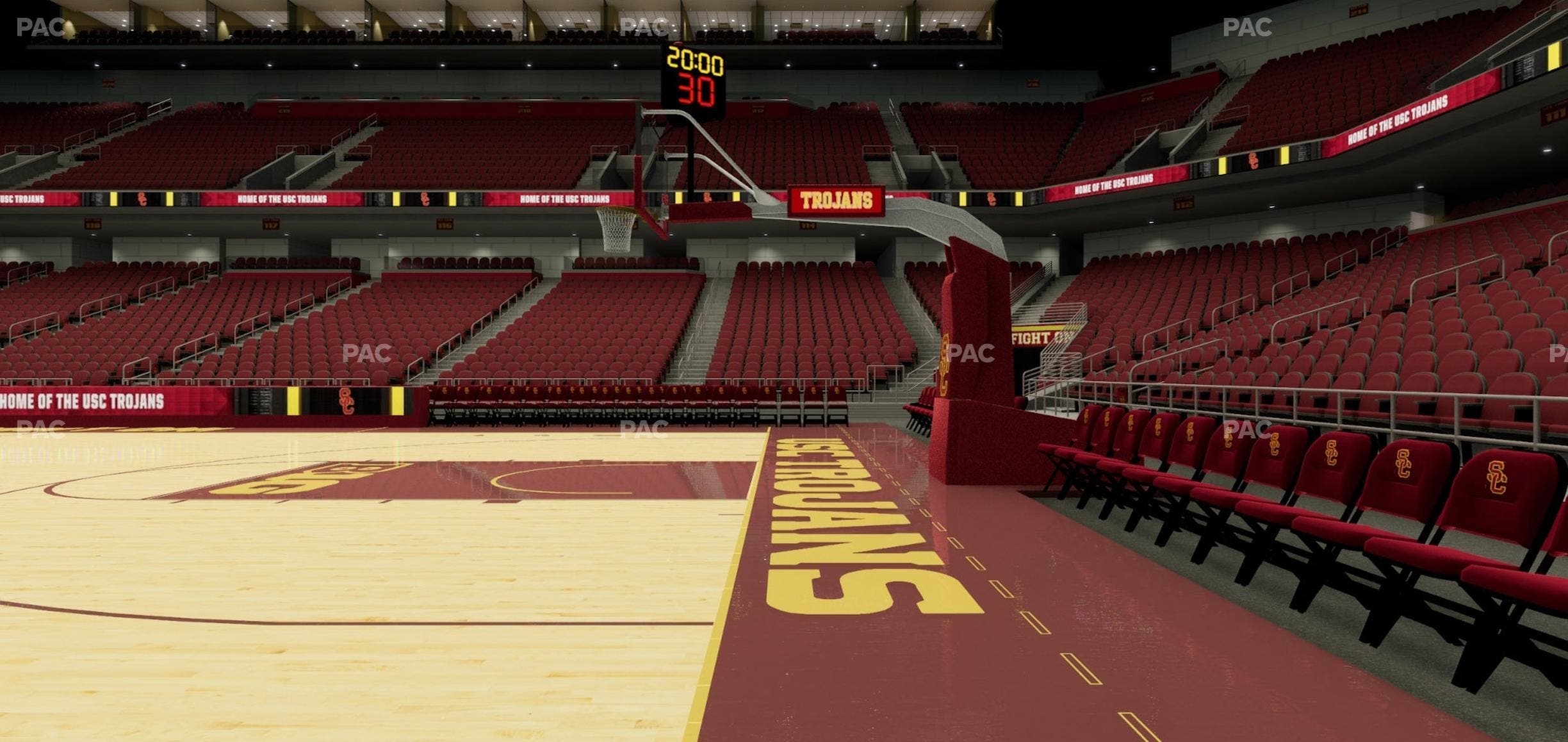 Galen Center - Section Courtside West Seat View