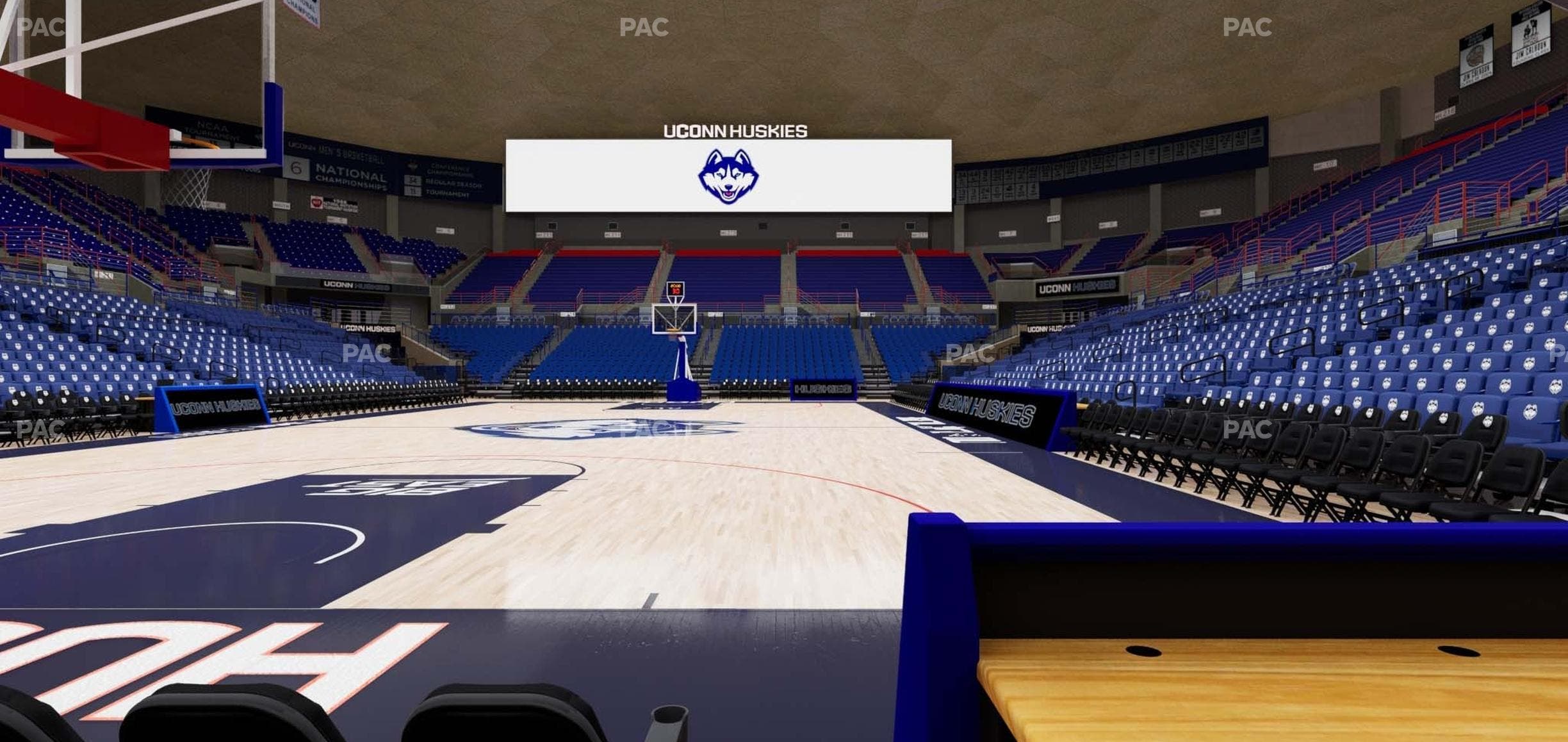 Gampel Pavilion - Section Courtside 102 Seat View