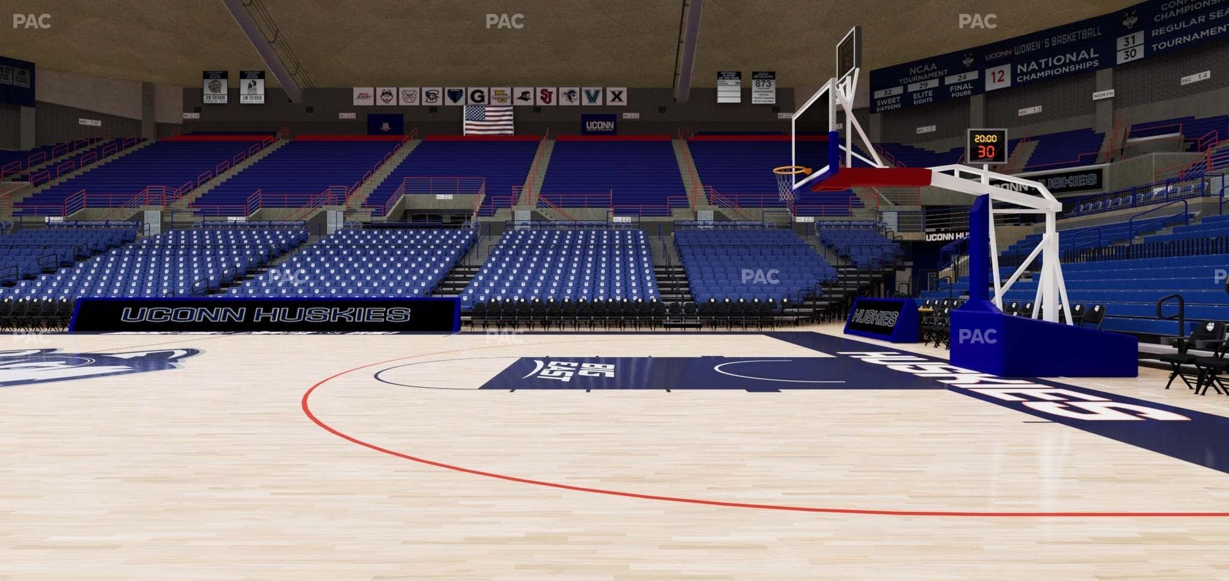 Gampel Pavilion - Section Courtside 108 Seat View