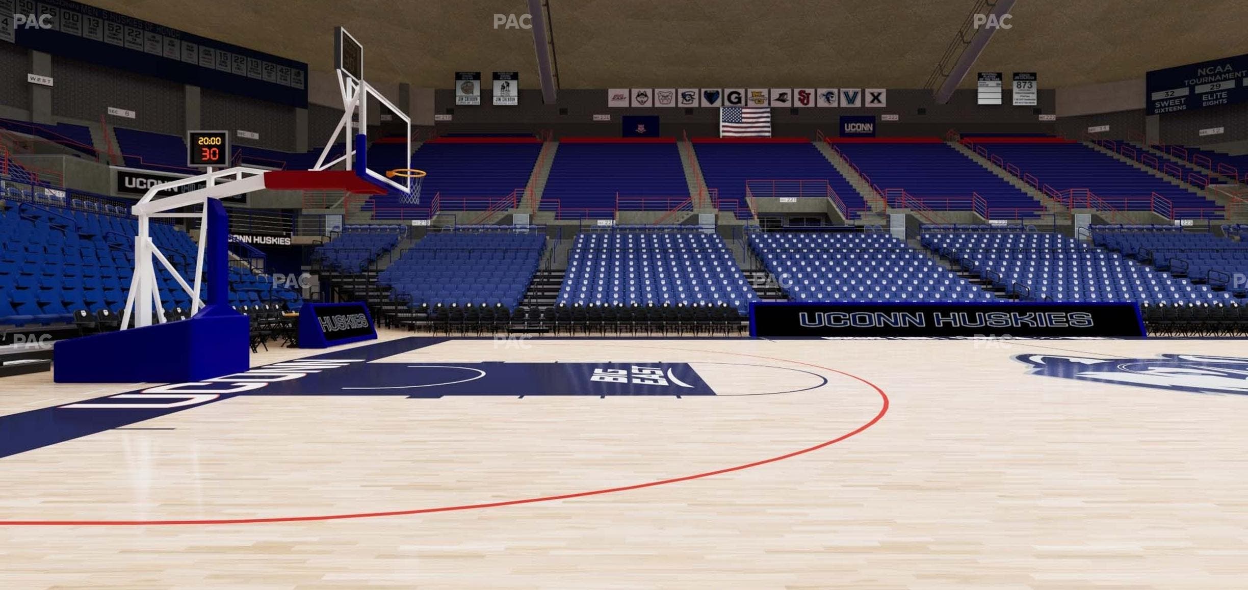 Gampel Pavilion - Section Courtside 110 Seat View