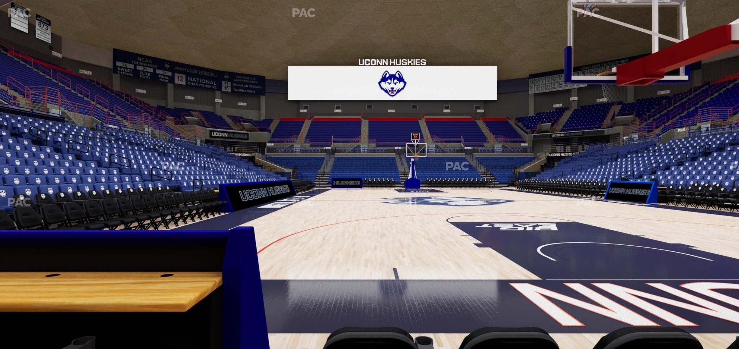 Gampel Pavilion - Section Courtside 116 Seat View