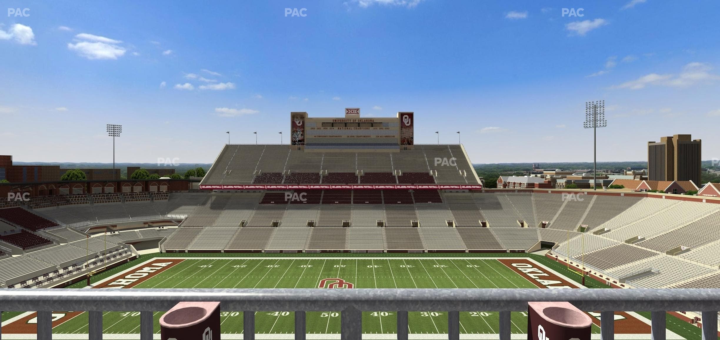 Gaylord Family Oklahoma Memorial Stadium - Section 129 Seat View
