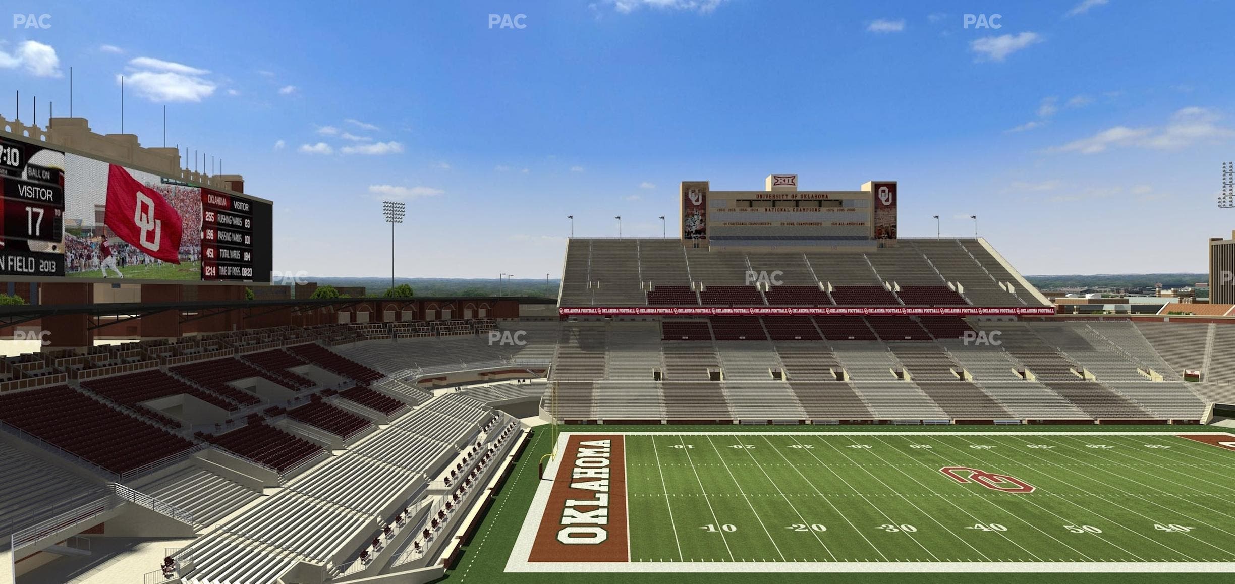 Gaylord Family Oklahoma Memorial Stadium - Section 134 Seat View