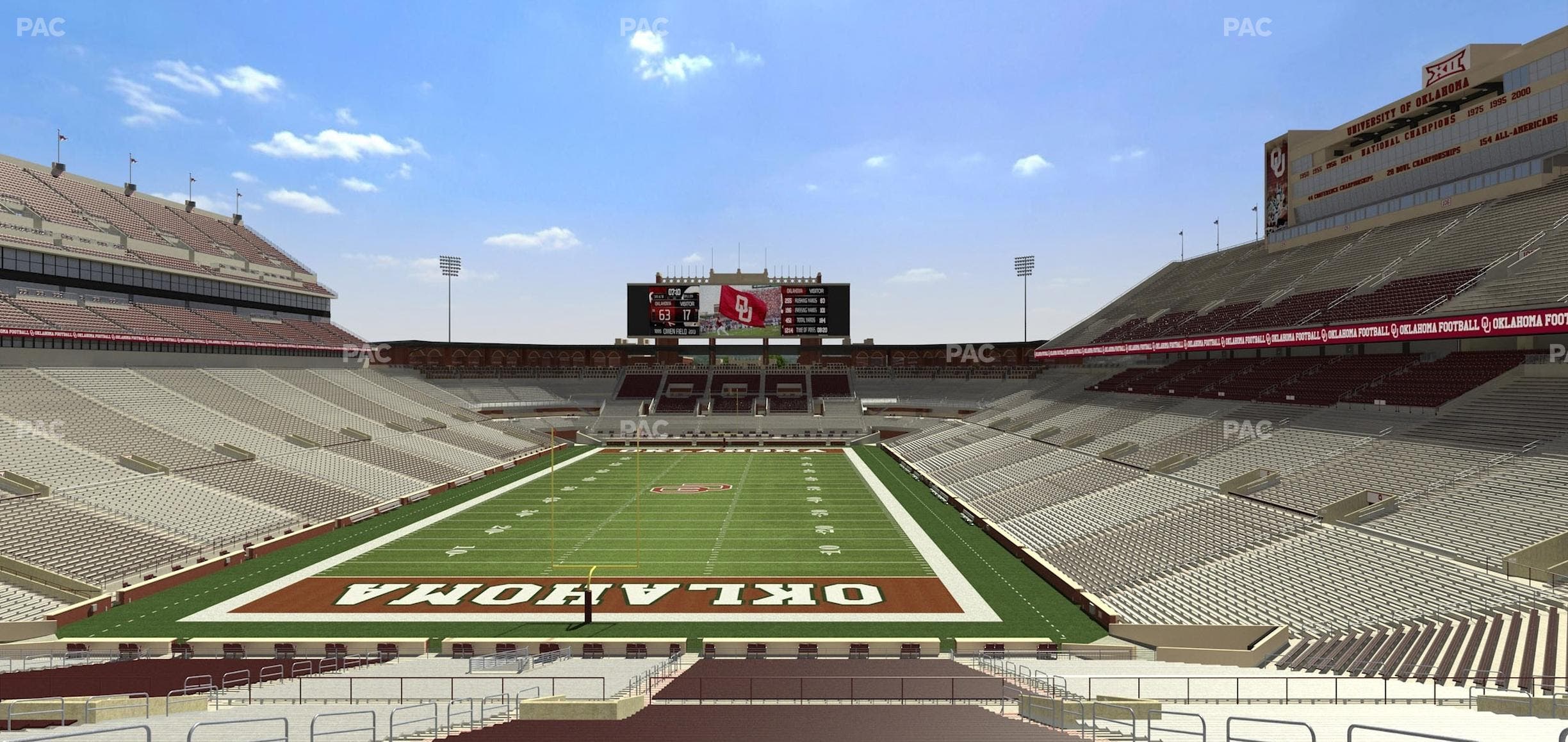 Gaylord Family Oklahoma Memorial Stadium - Section 17 Seat View