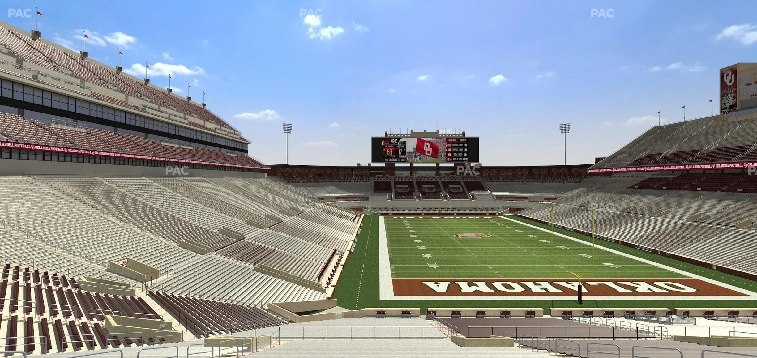 Gaylord Family Oklahoma Memorial Stadium - Section 20 Seat View