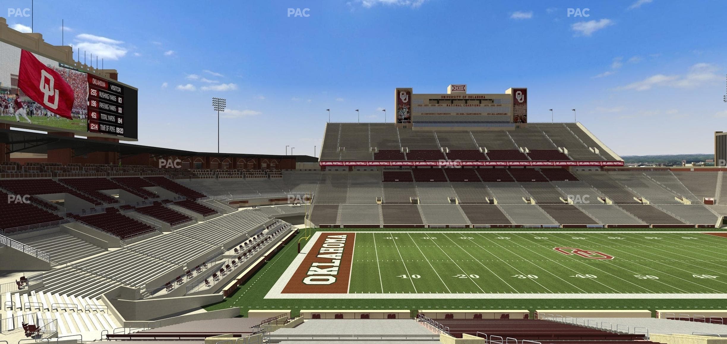Gaylord Family Oklahoma Memorial Stadium - Section 34 Seat View
