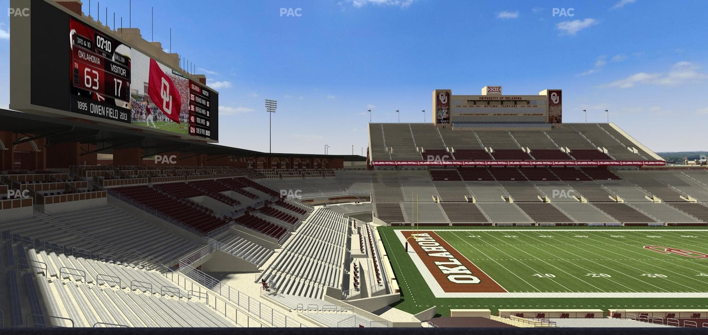 Gaylord Family Oklahoma Memorial Stadium - Section 36 Seat View
