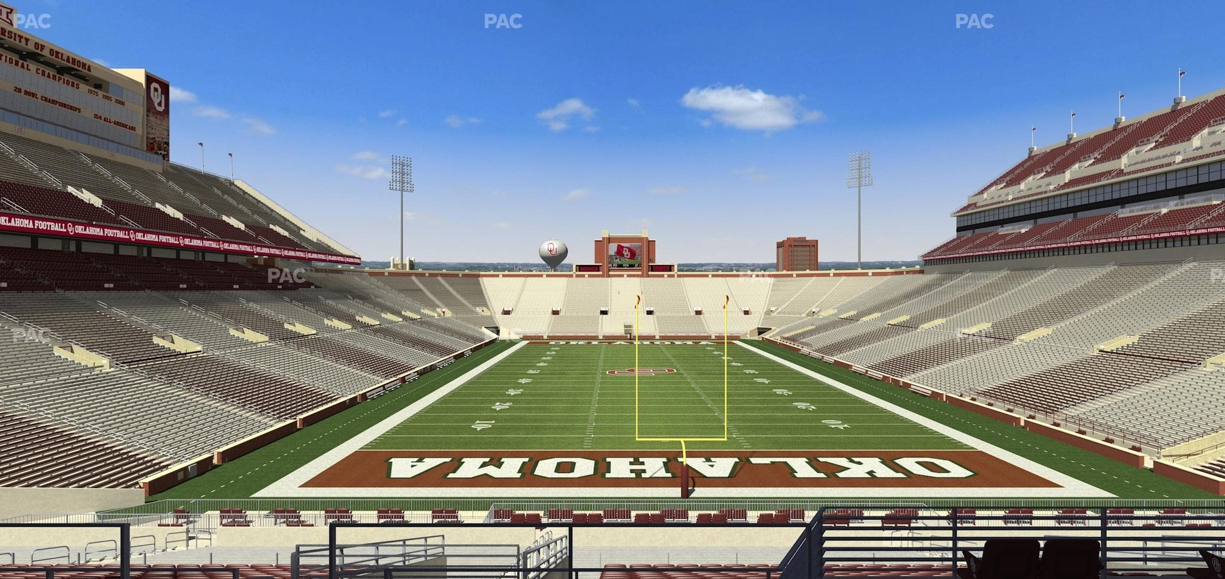 Gaylord Family Oklahoma Memorial Stadium - Section 44 Seat View