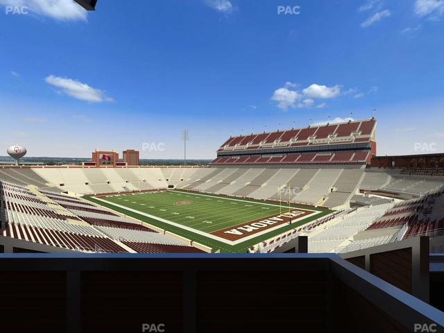 Gaylord Family Oklahoma Memorial Stadium - Section Suite 50 Seat View