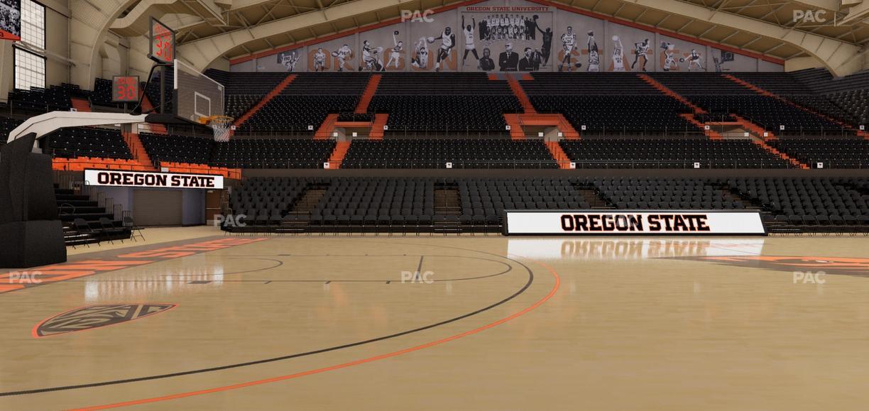 Gill Coliseum - Section Courtside Seat View