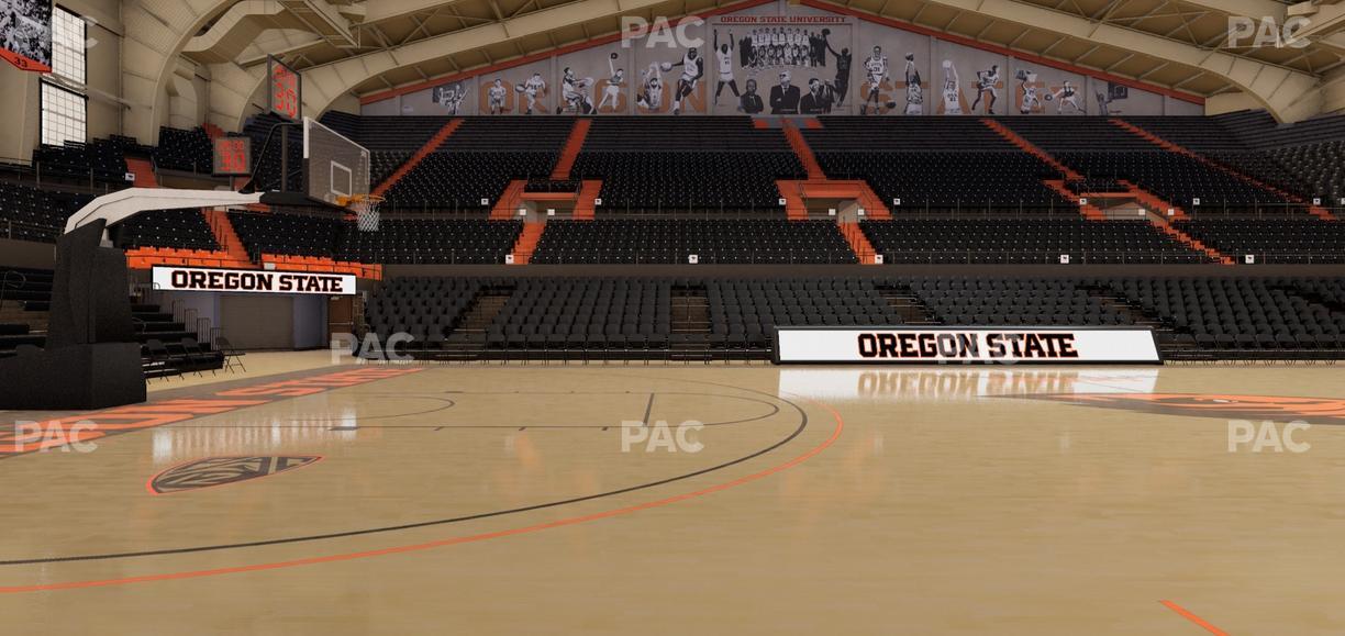 Gill Coliseum - Section Courtside Seat View